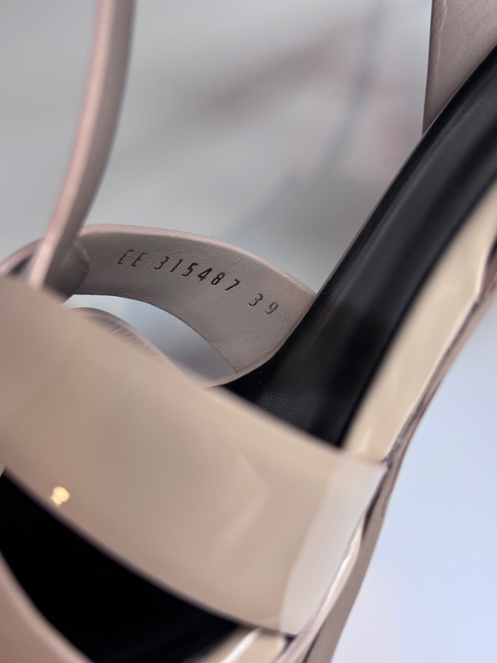 Yves Saint Laurent Patent Leather Nude T-Strap Platform Sandals - Picture 10 of 11